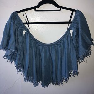 Off-the-shoulder crop top